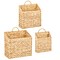 mDesign Woven Water Hyacinth Hanging Wall Storage Basket - Set of 3, Natural